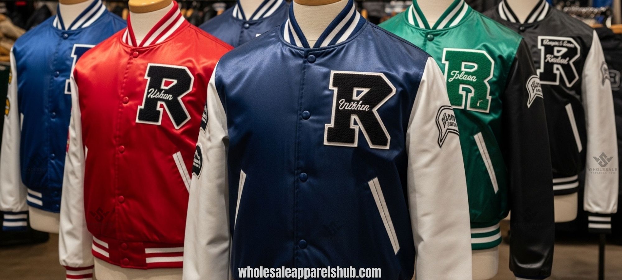 Letterman jackets with satin finish