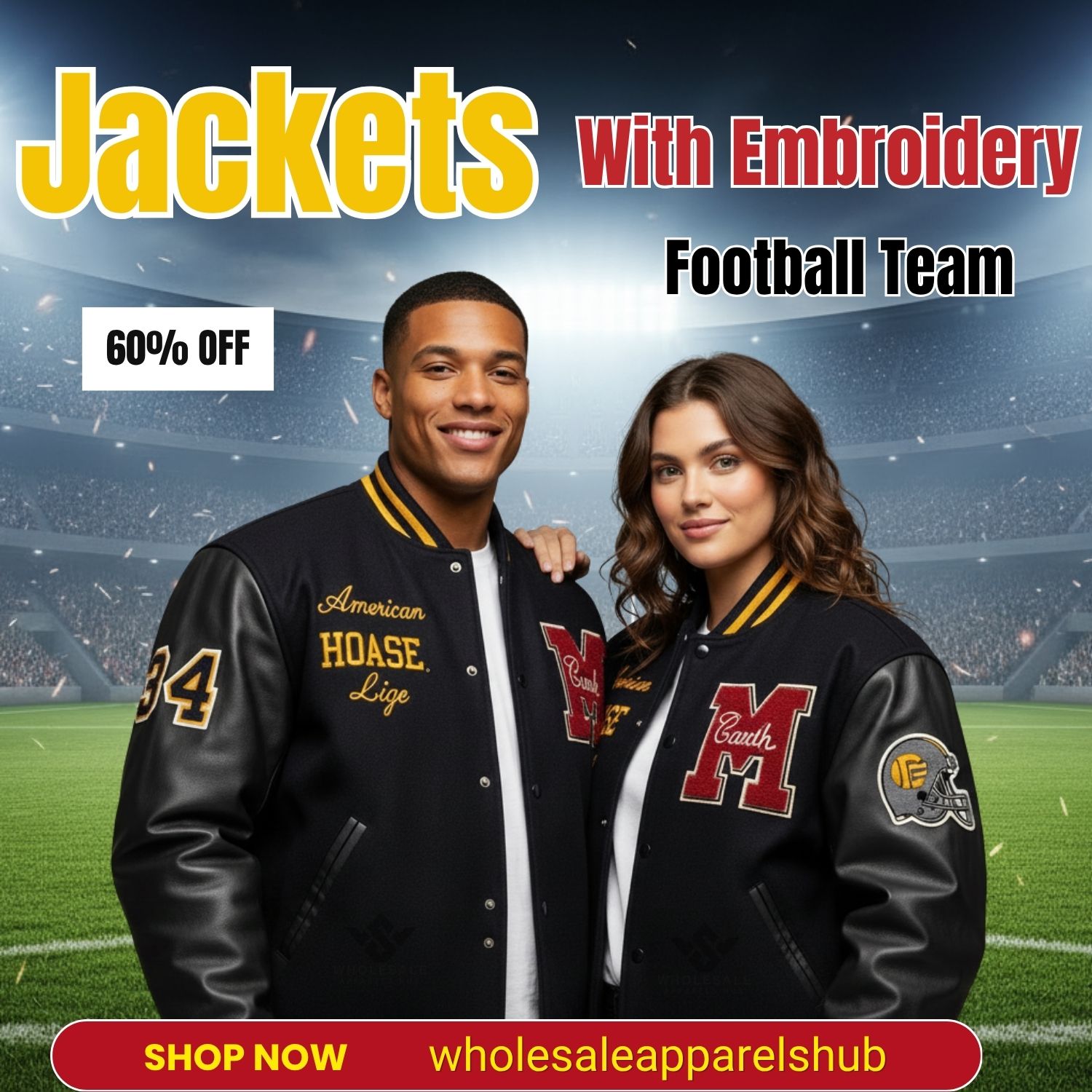 Football Team Jackets With Embroidery
