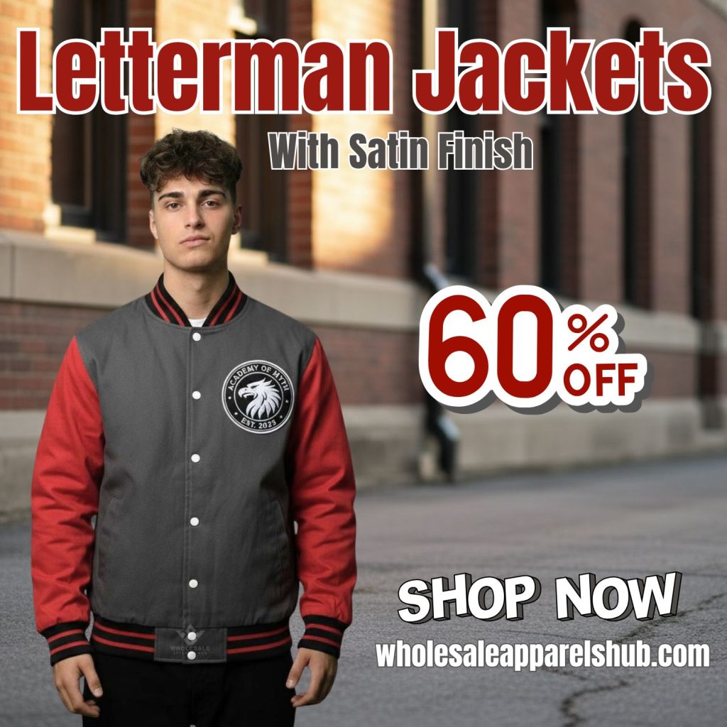 Letterman jackets with satin finish