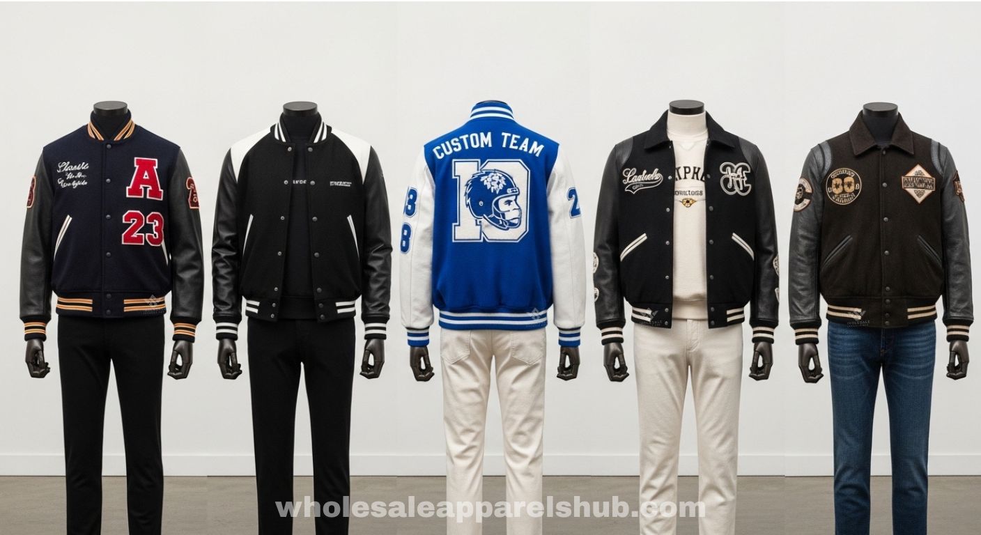 wool varsity jackets with leather sleeves 