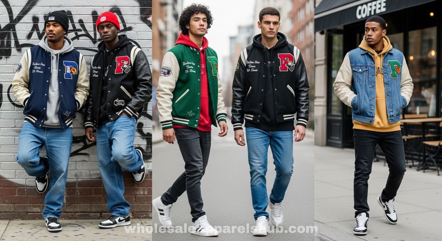 wool varsity jackets with leather sleeves 