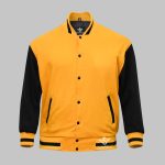 Fleece Yellow And Black Varsity Jacket