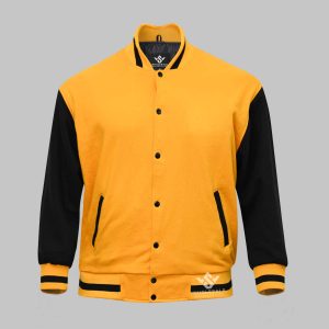Fleece Yellow And Black Varsity Jacket