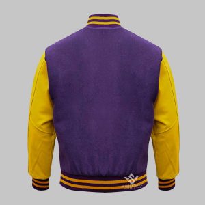 Purple Wool Leather Varsity Jacket