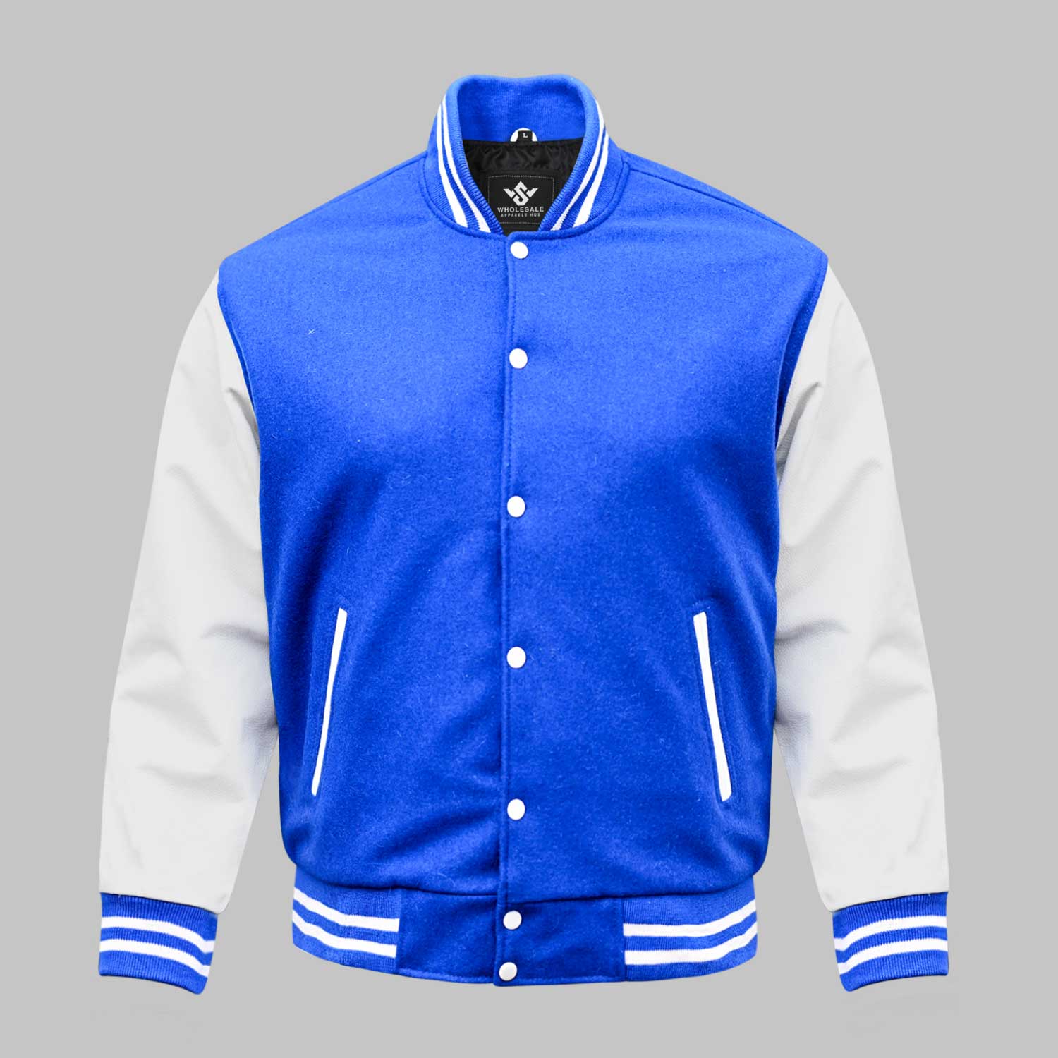 Royal Blue Leather Wool Varsity Jacket Royal Blue Leather Wool Varsity Jacket