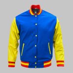 Varsity Jacket Blue Wool Leather