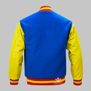 Varsity Jacket Blue Wool Leather