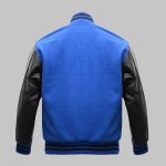 Wool Leather Varsity Jacket Royal Blue