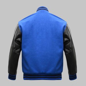 Wool Leather Varsity Jacket Royal Blue