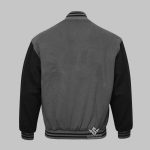 Varsity Jacket Grey Cotton Fleece