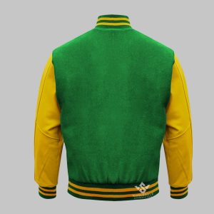 Green Varsity Jacket Leather Wool