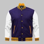 Custom Color Varsity Jacket Leather Wool