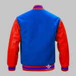 Varsity Jacket Leather Wool Blue Red