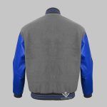 Wool Leather Grey Royal Blue Varsity Jacket