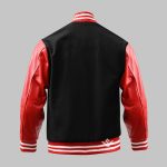 Black Varsity Jacket Wool Leather