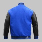 Blue Black Varsity Jacket Wool Leather