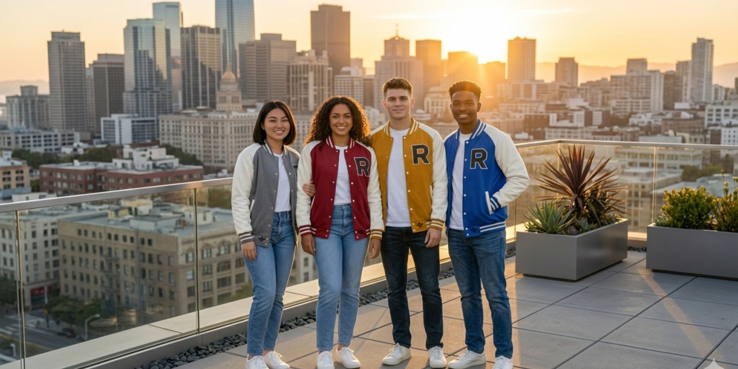 Custom Varsity Letterman Jackets group photo