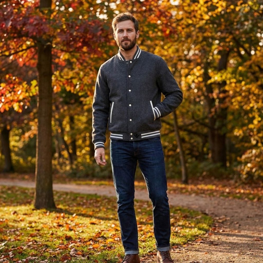 Best Grey Wool Varsity Jacket