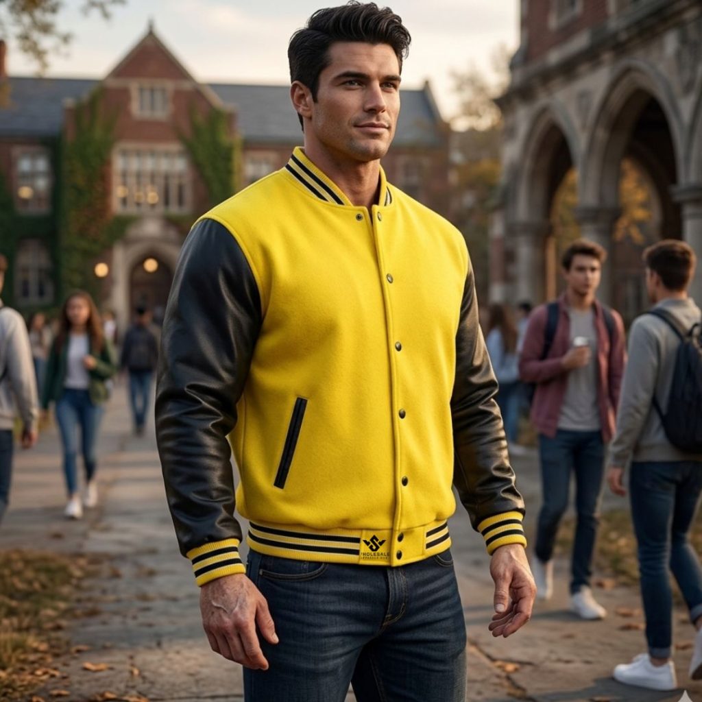 Yellow Varsity Jackets Cotton