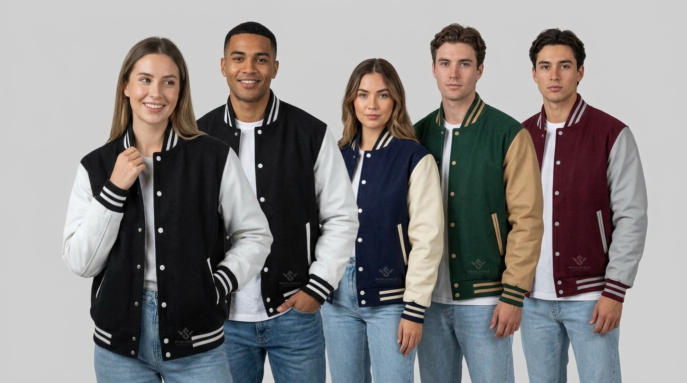 Black Varsity Jacket With White Sleeves