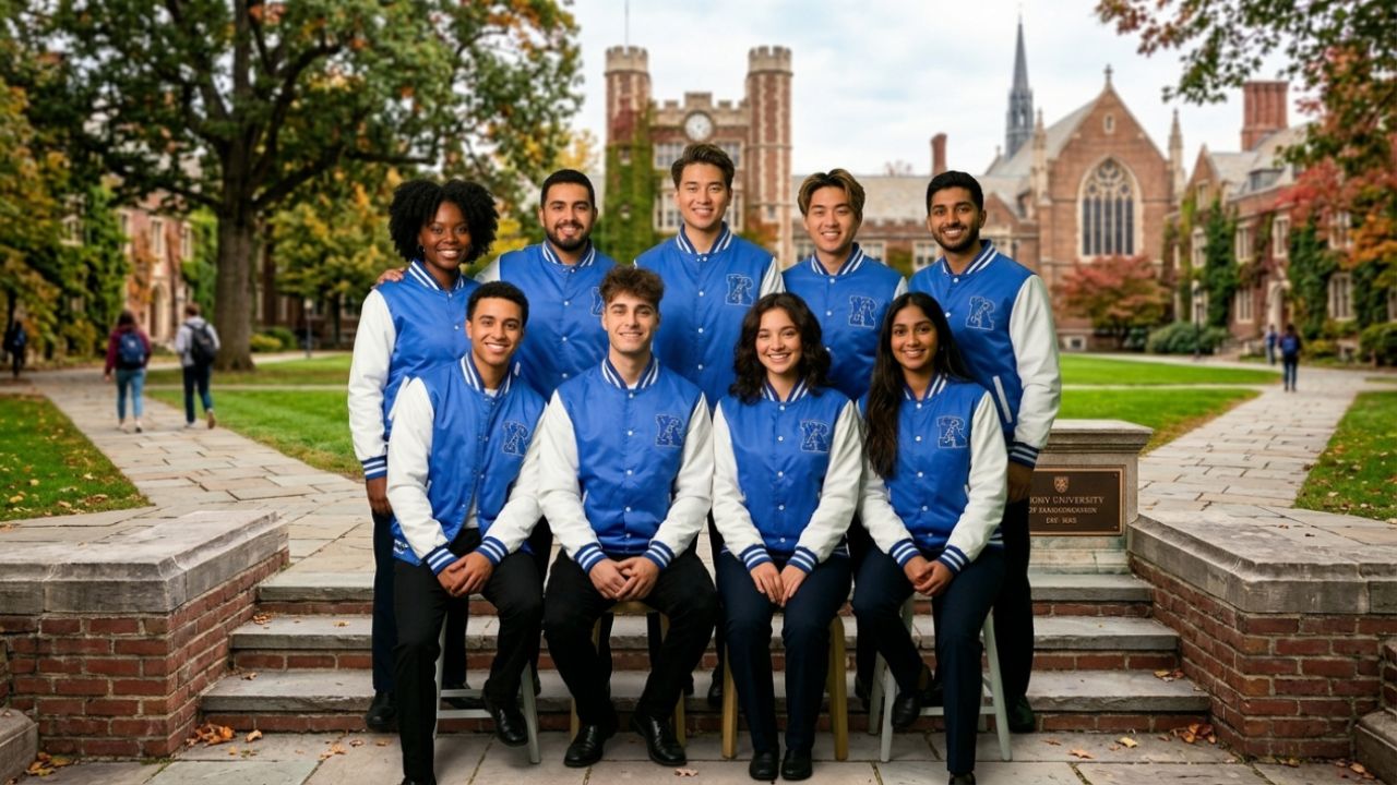 Satin Varsity Jackets For Sport Team Embroidered