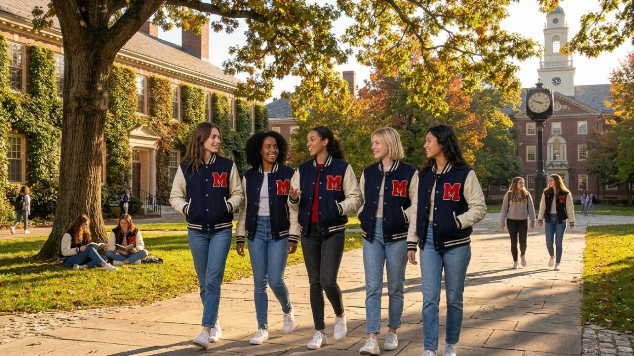 Ladies Cropped Varsity Jacket