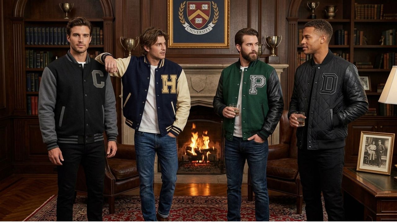 Slim Fit Varsity Jackets For Athletic Build