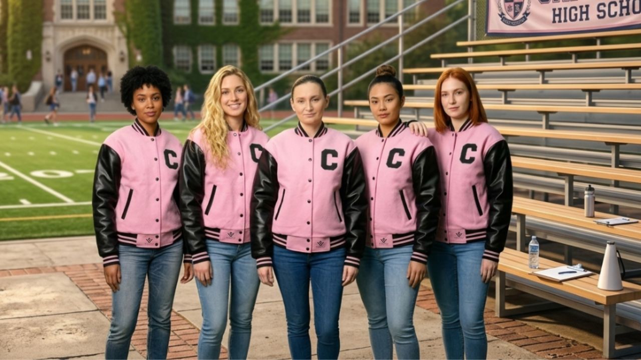 Pink Baseball Varsity Jackets For Women