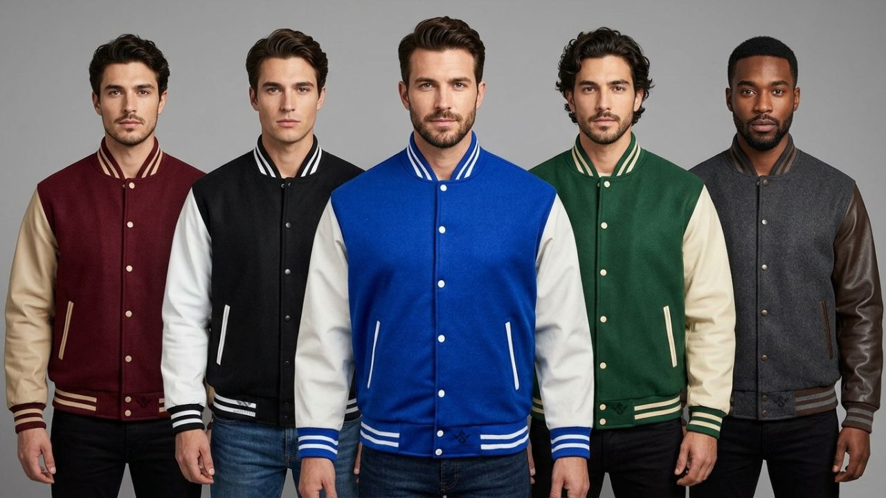 slim fit Letterman jackets for men trend