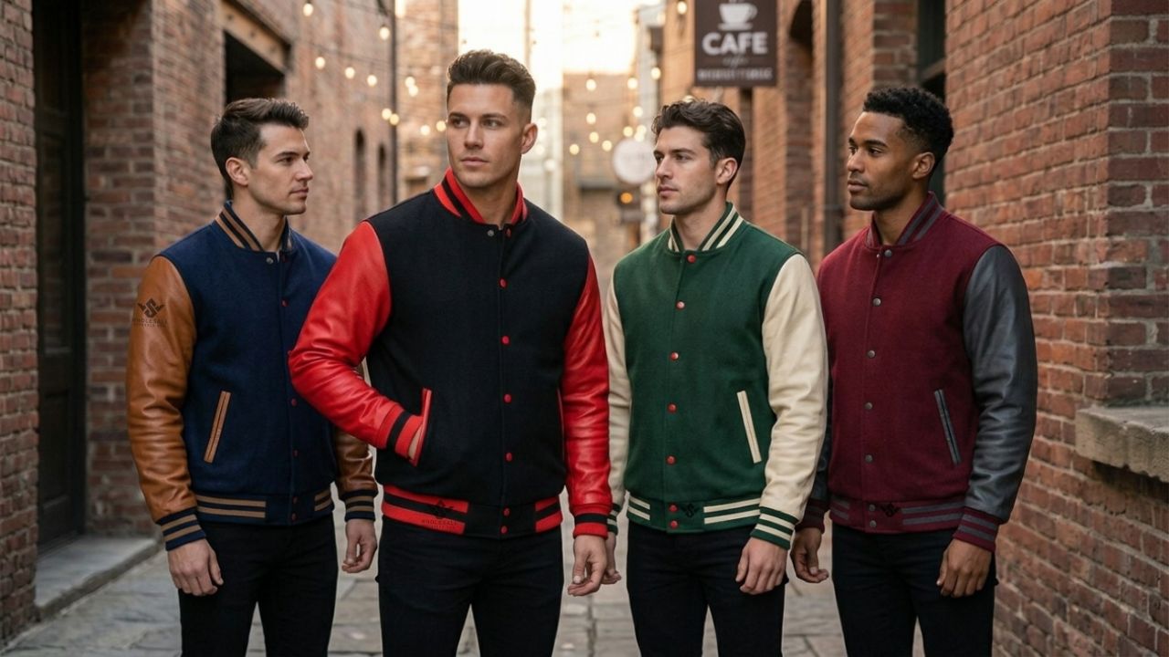 Red And Black Varsity Jacket Custom Design