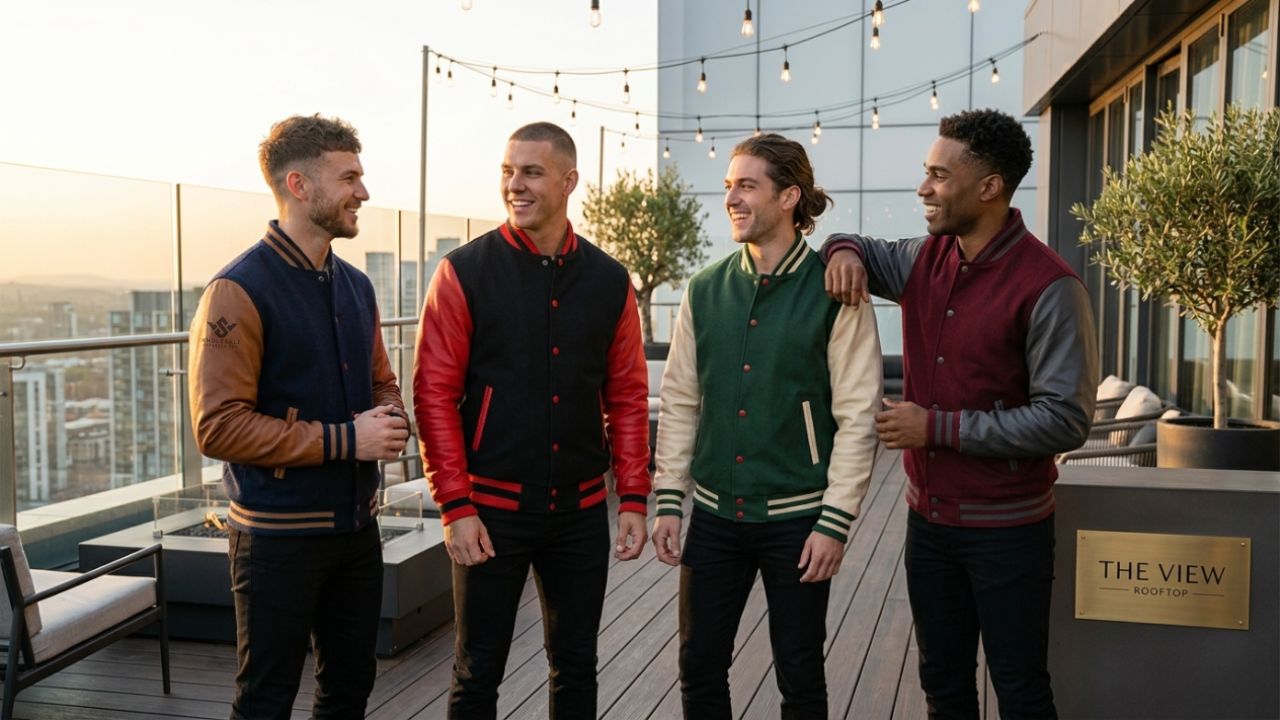 Red And Black Varsity Jacket Custom Design