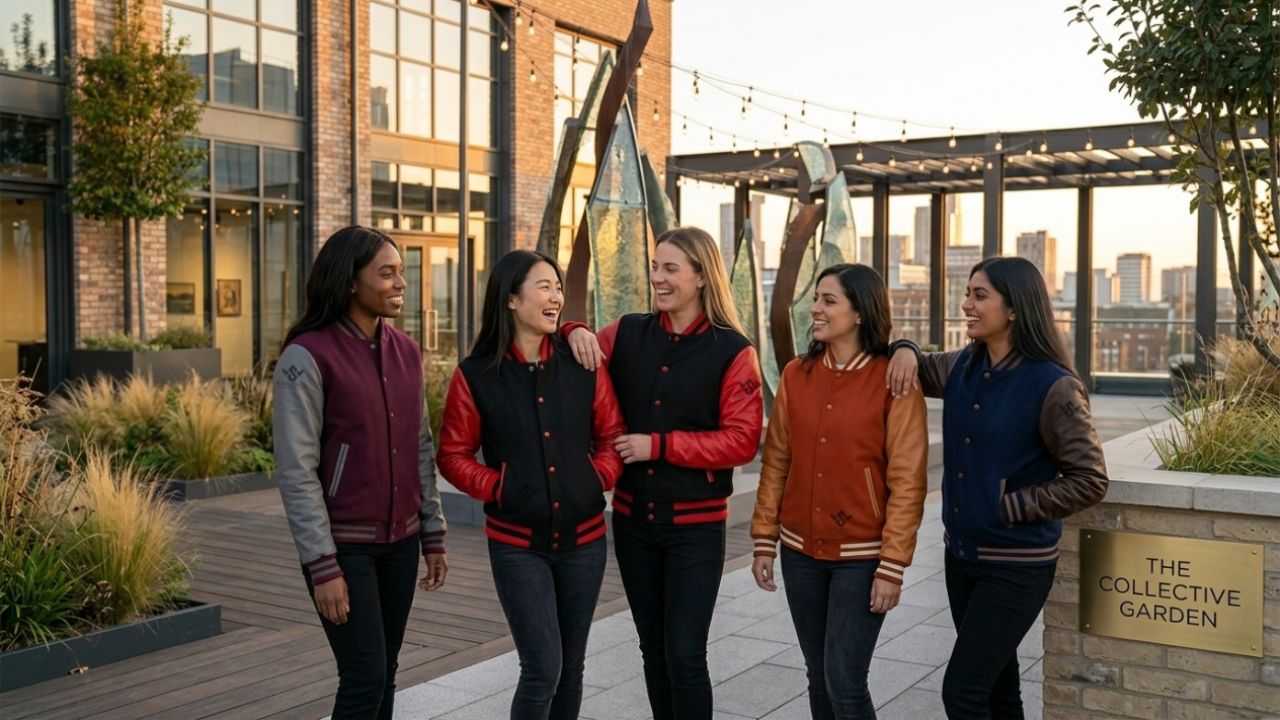 Red And Black Varsity Jacket Custom Design