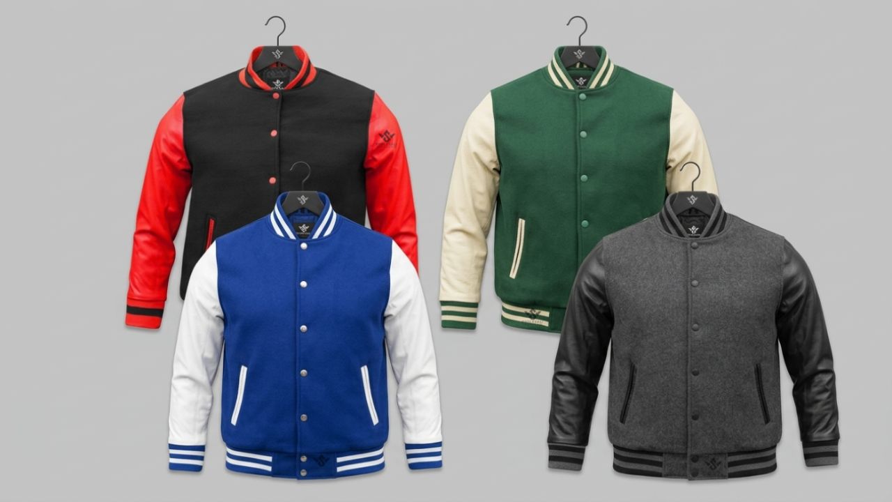 Red And Black Varsity Jacket Custom Design