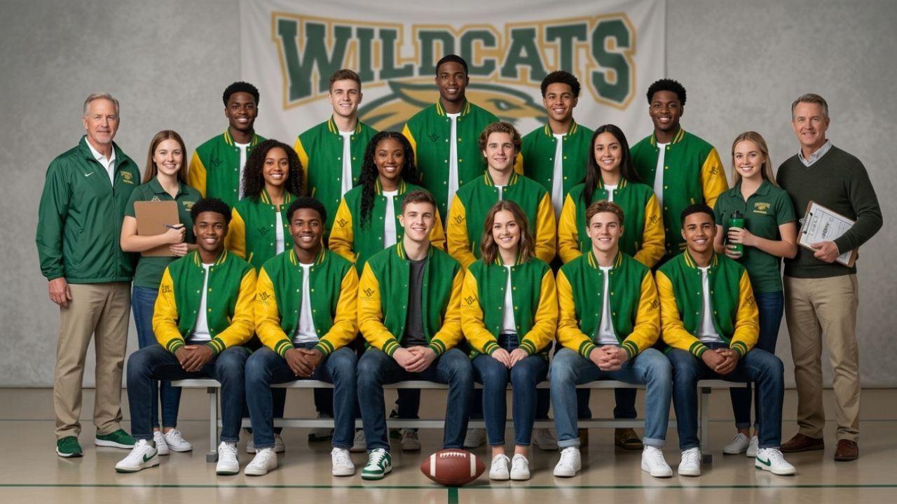 Green Yellow Varsity Jackets With Team