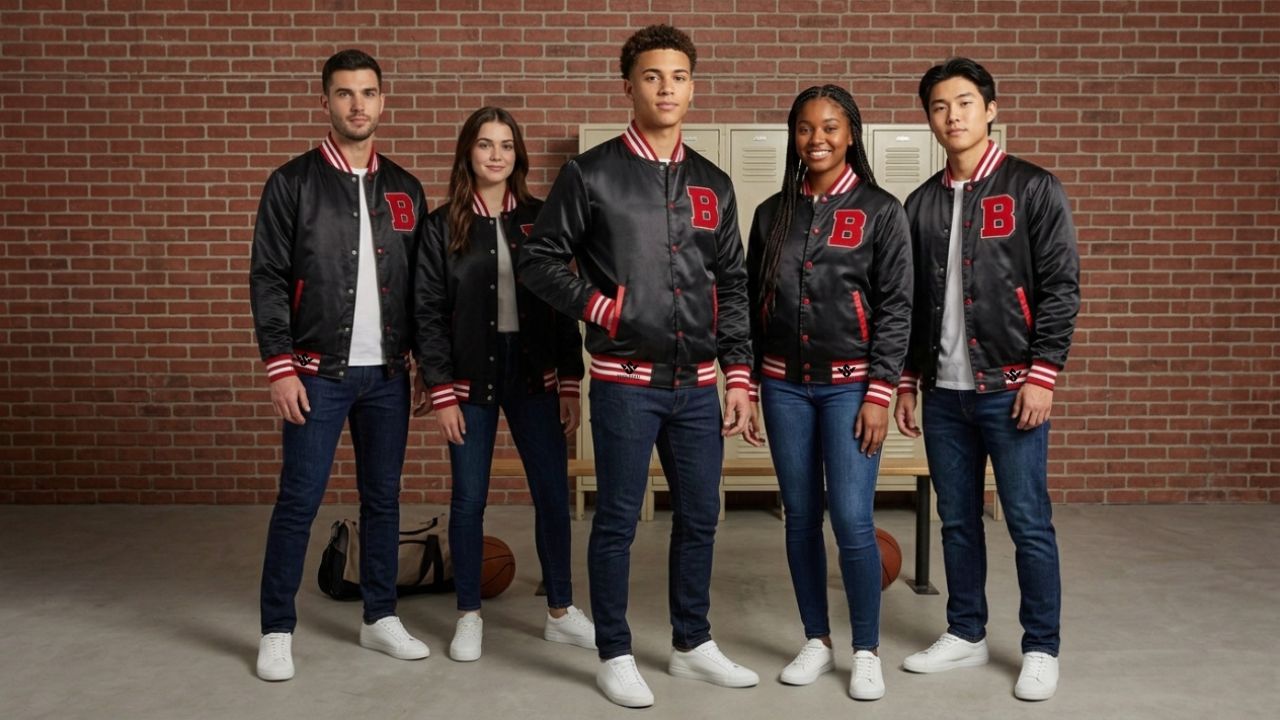 Custom Varsity Jackets Satin For School Team