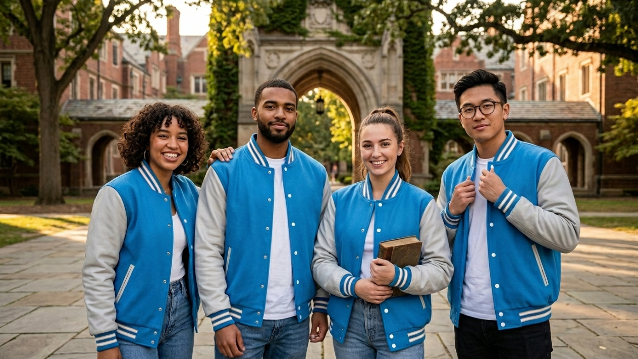 Cotton Fleece Varsity Jackets For Unisex