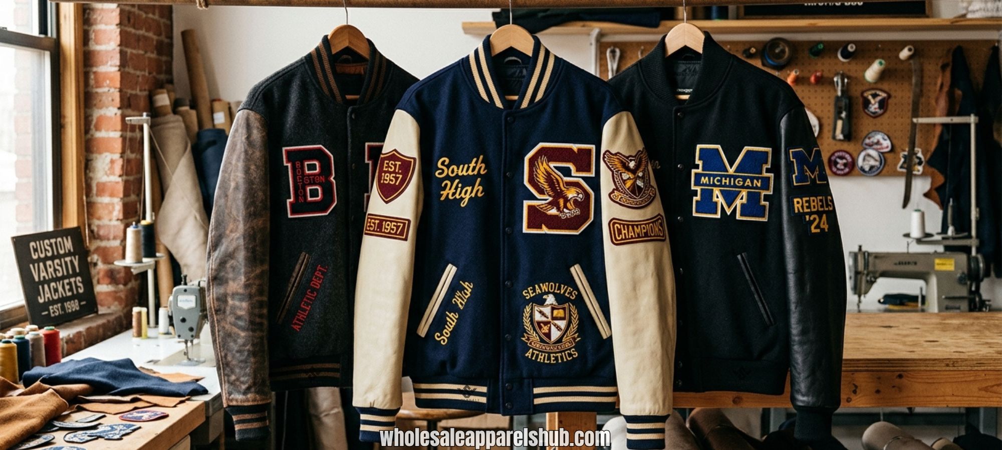 Custom Made Wool And Leather Varsity Jackets