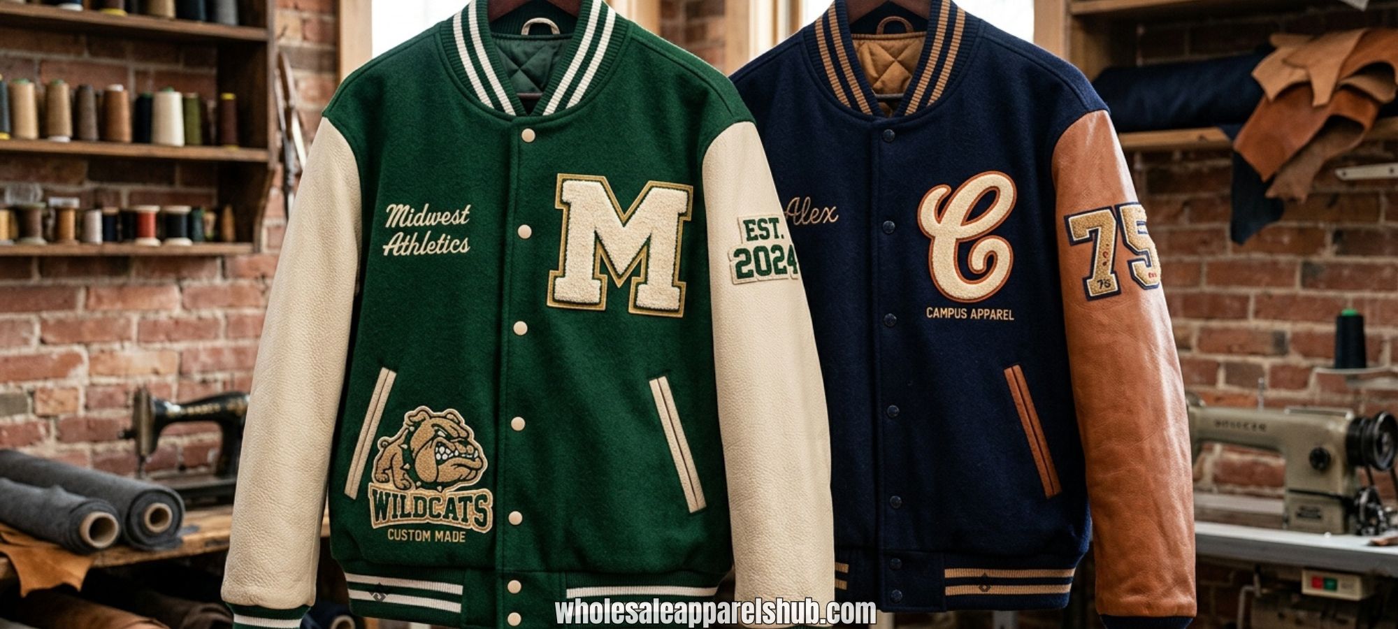 Custom Made Wool And Leather Varsity Jackets
