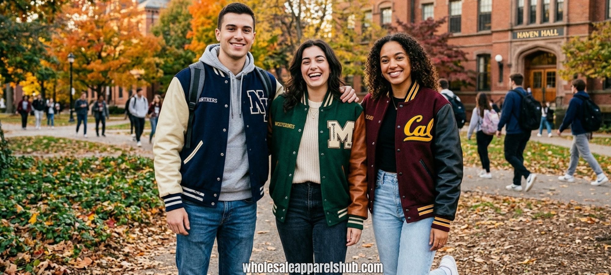 Varsity Jackets Wool With Leather Sleeves