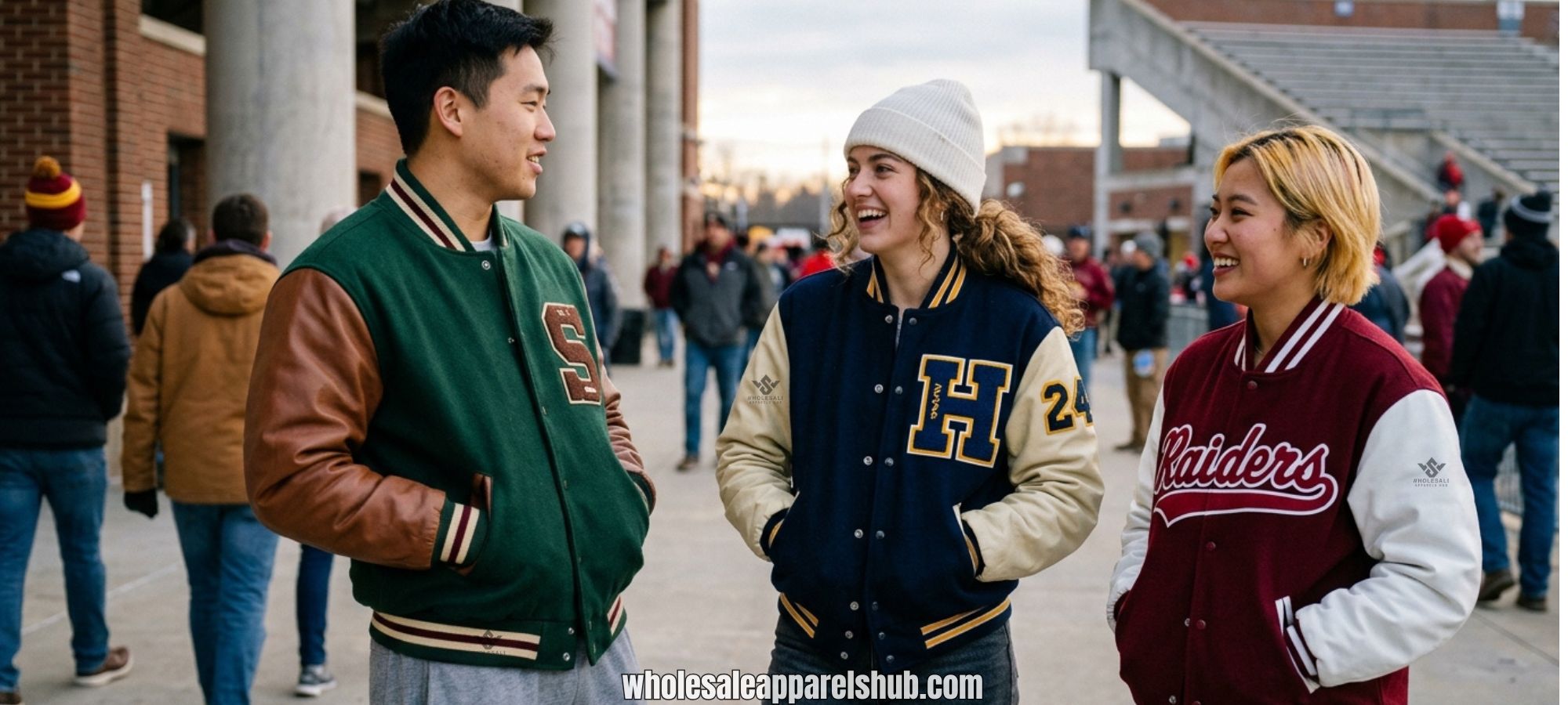 Varsity Jackets Wool With Leather Sleeves