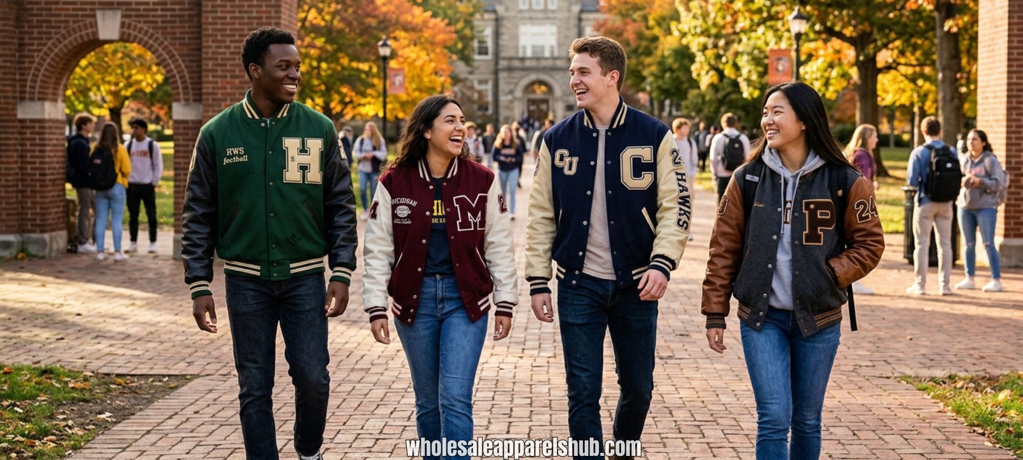 Varsity Jackets Wool With Leather Sleeves