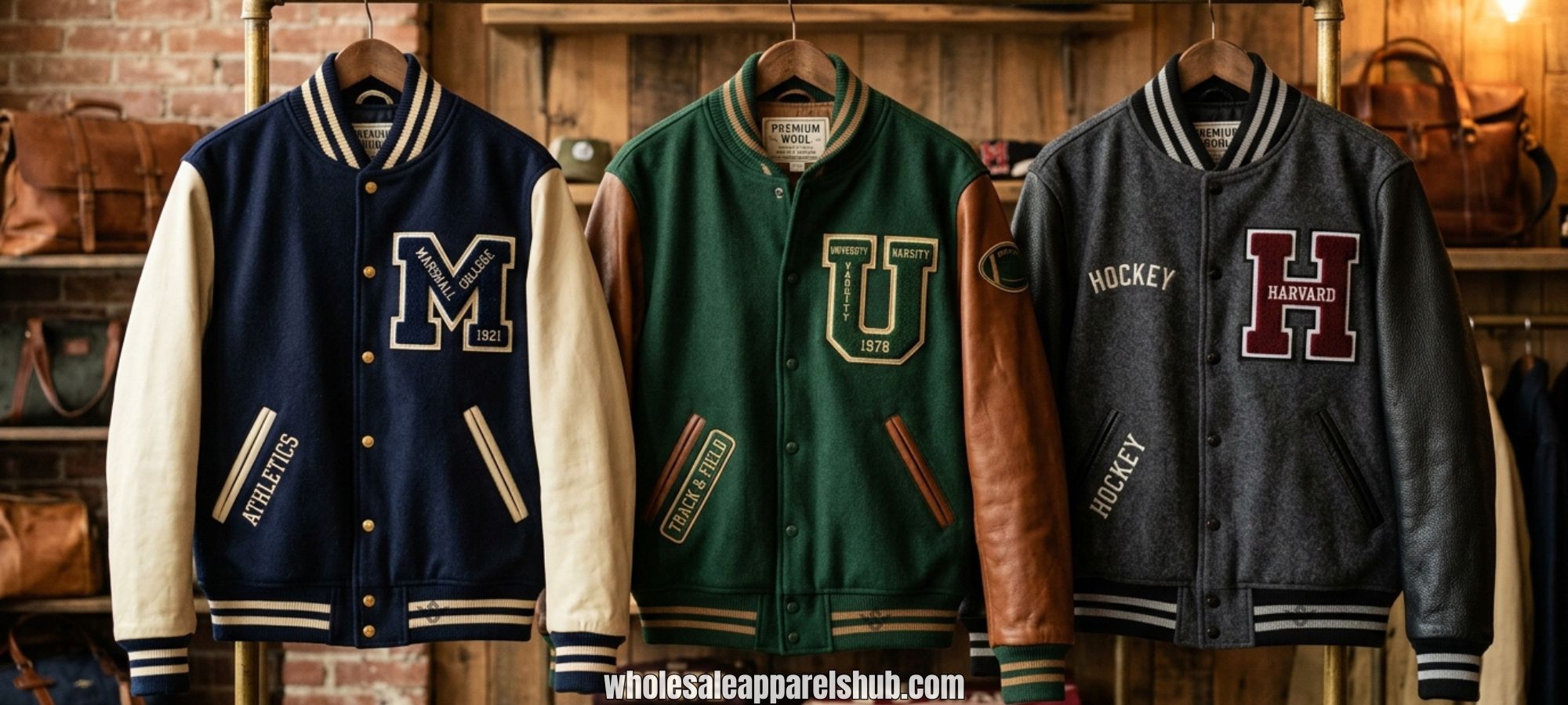 Varsity Jackets Genuine Leather Sleeves