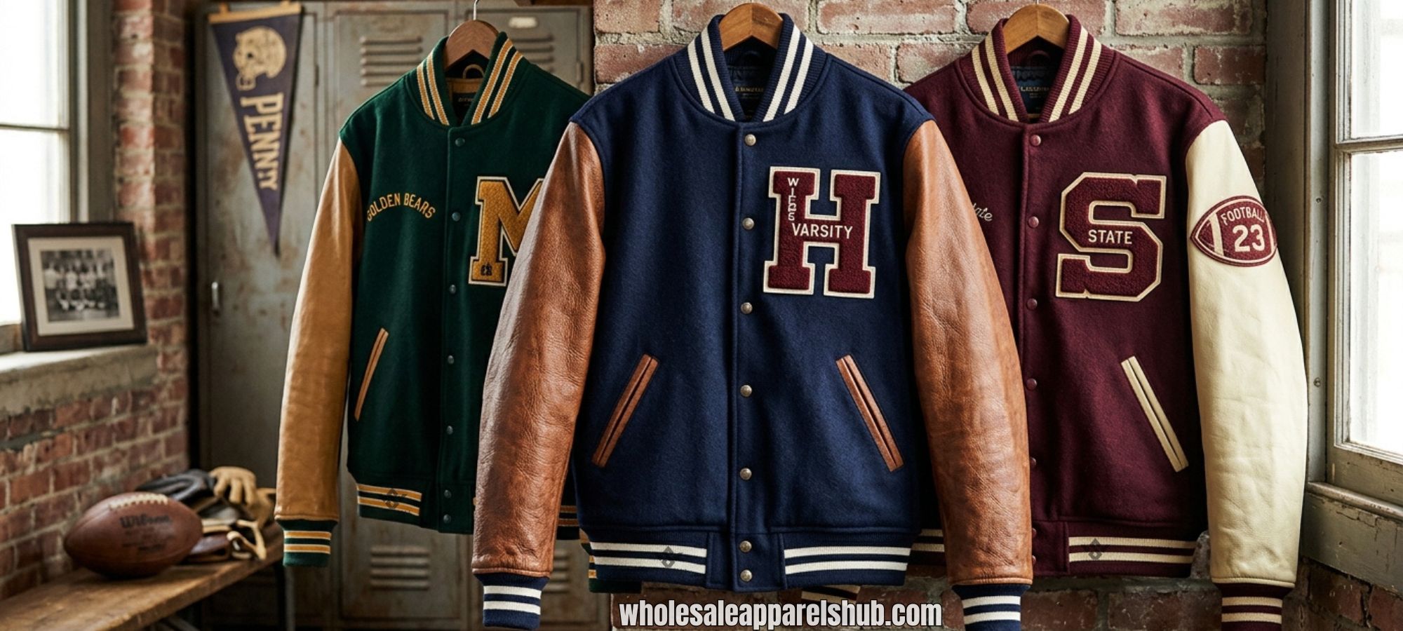 Varsity Jackets Genuine Leather Sleeves