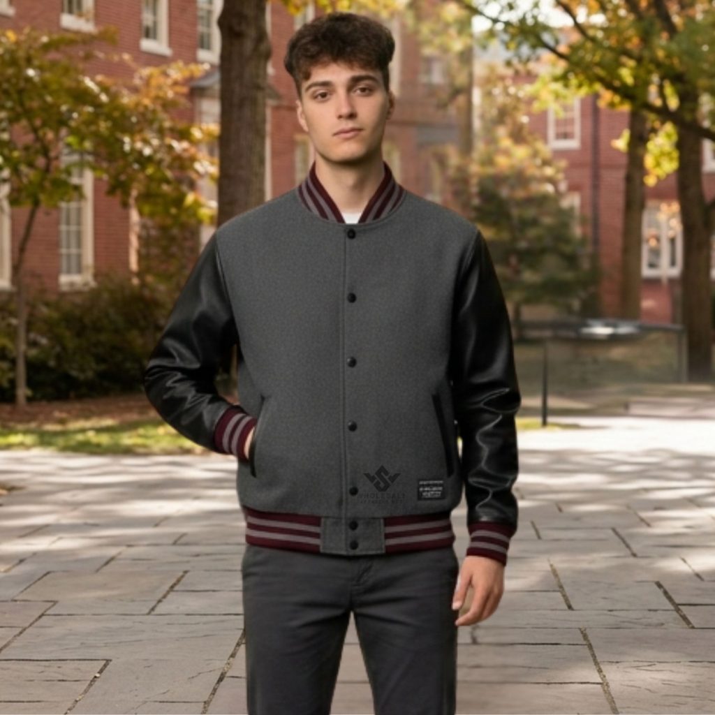 Leather Sleeve Varsity Jackets For Men