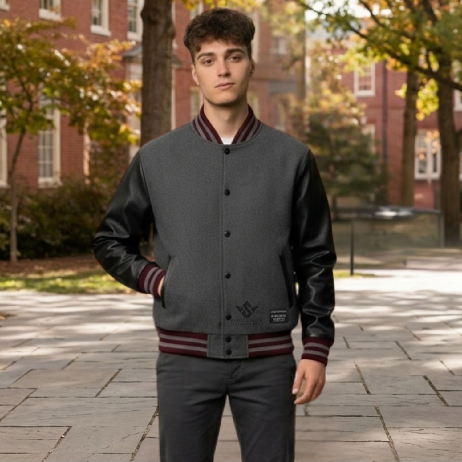 Leather Sleeve Varsity Jackets For Men