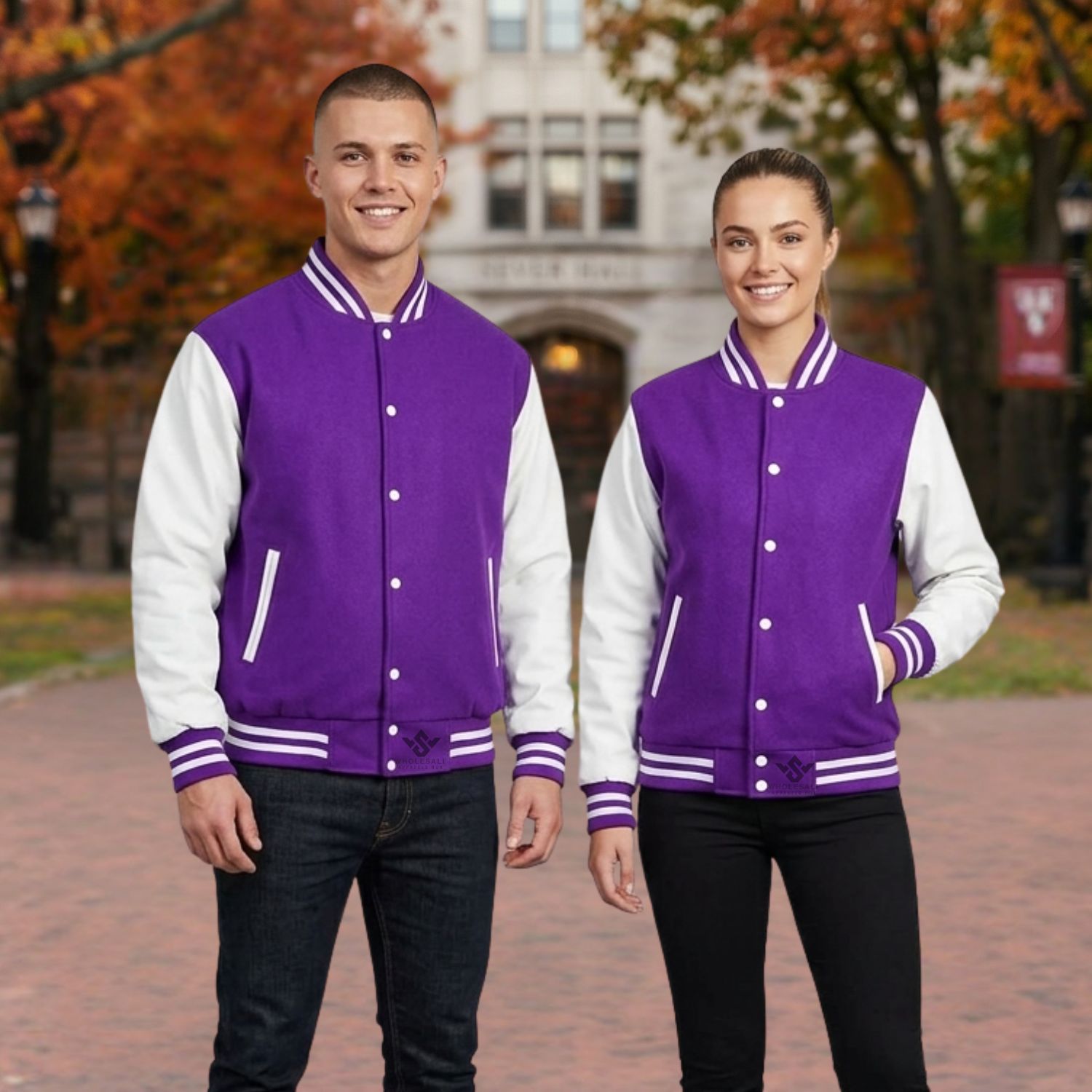 Varsity Jackets Wool With Leather Sleeves