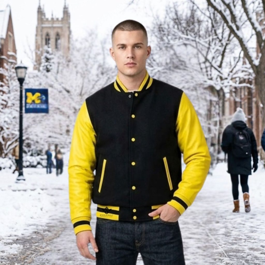 Leather Sleeve Varsity Jackets For Winter Wear
