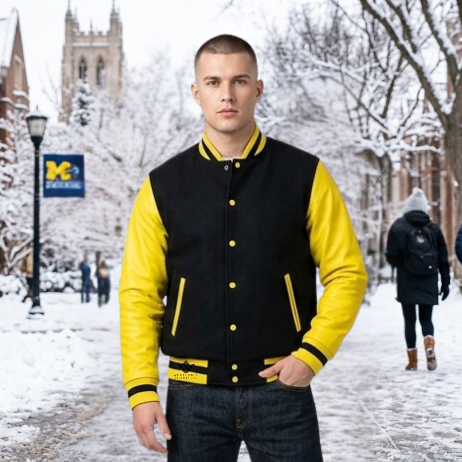 Leather Sleeve Varsity Jackets For Winter Wear