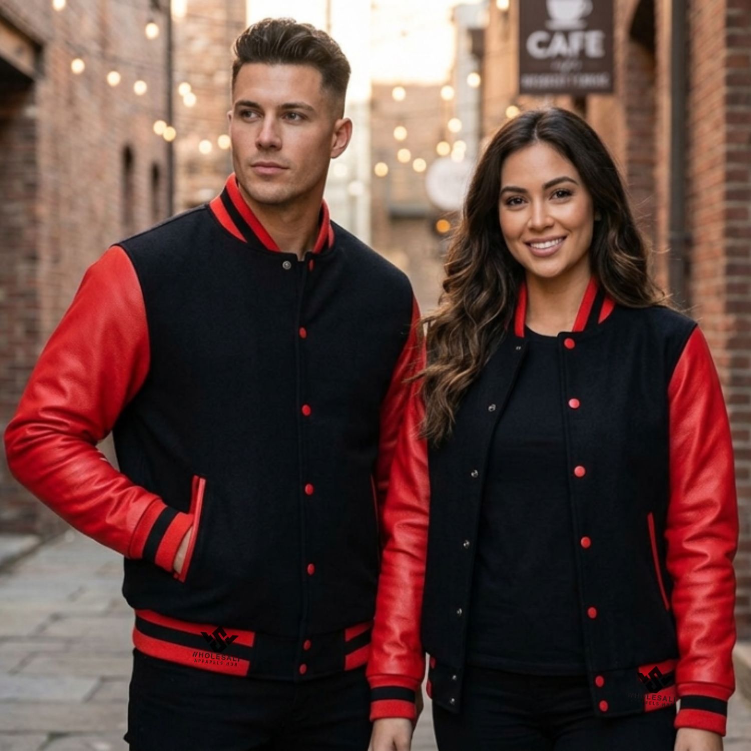 Red And Black Varsity Jacket Custom Design