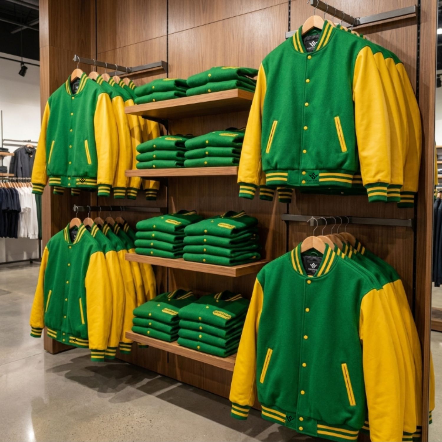 Green Yellow Varsity Jackets With Team